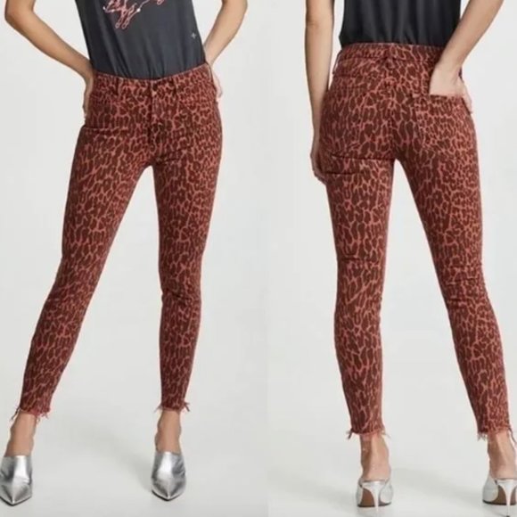NWT MOTHER High Waisted Looker Ankle Fray in Animal Attraction Size 24 - Picture 1 of 6